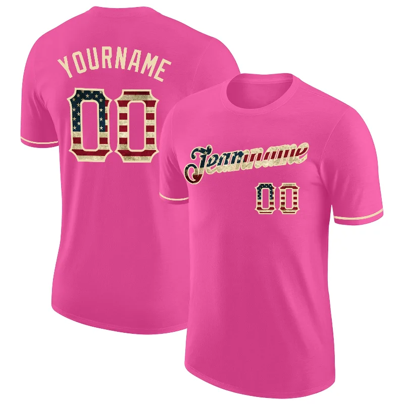 Sleek And Contemporary Gender-Free Outfits Timeless Elegance Sale Custom Pink Vintage USA Flag-City Cream Performance T-Shirt Sleek And Contemporary Gender-Free Outfits Timeless Elegance Sale Custom Pink Vintage USA Flag-City Cream Performance T-Shirt