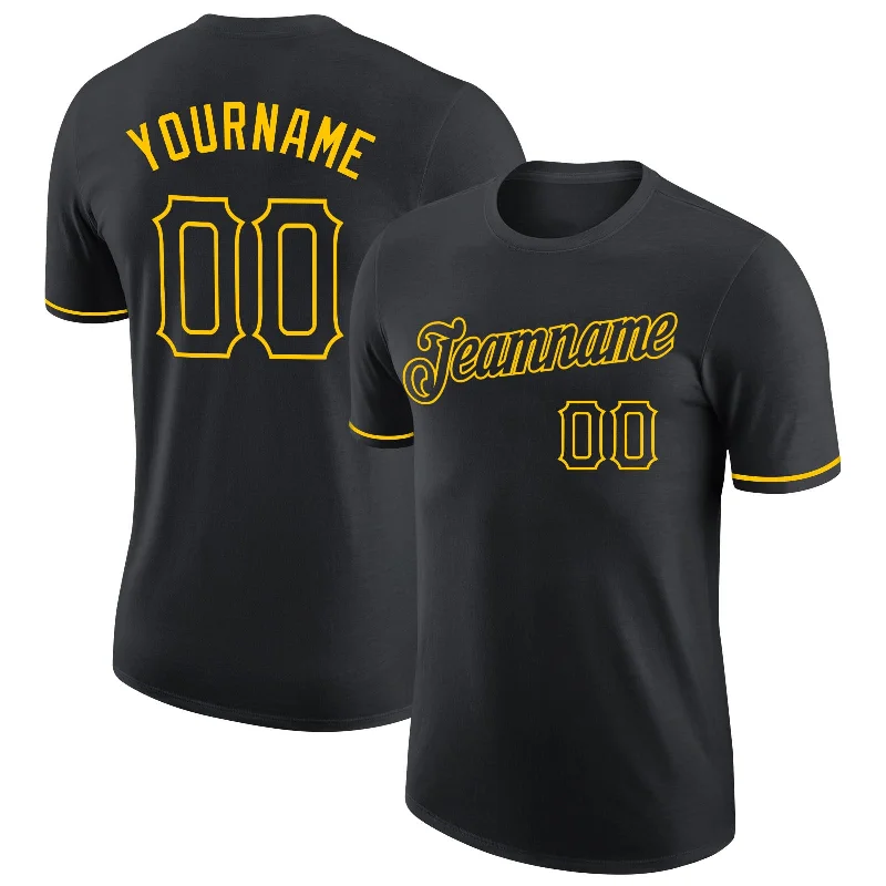 Modern Unisex Streetwear Outfits Everyday Elegance Sale Custom Black Black-Gold Performance T-Shirt Modern Unisex Streetwear Outfits Everyday Elegance Sale Custom Black Black-Gold Performance T-Shirt