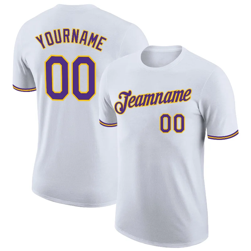 Urban Unisex Fashion Outfits Don't Miss Out Custom White Purple-Gold Performance T-Shirt