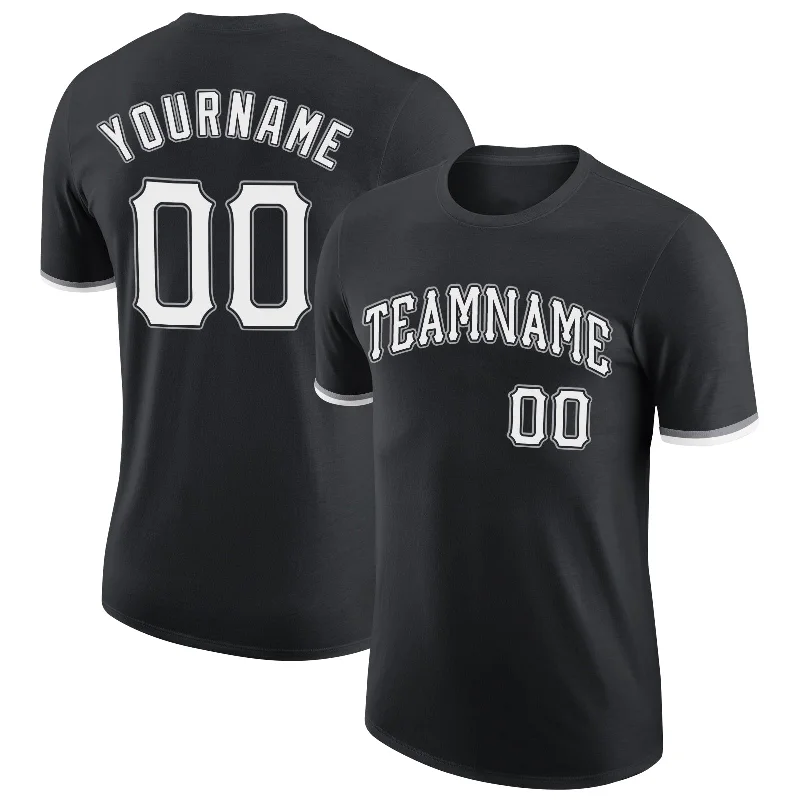 Comfortable Unisex Streetwear Romantic Fashion Discounts Custom Black White-Gray Performance T-Shirt Comfortable Unisex Streetwear Romantic Fashion Discounts Custom Black White-Gray Performance T-Shirt