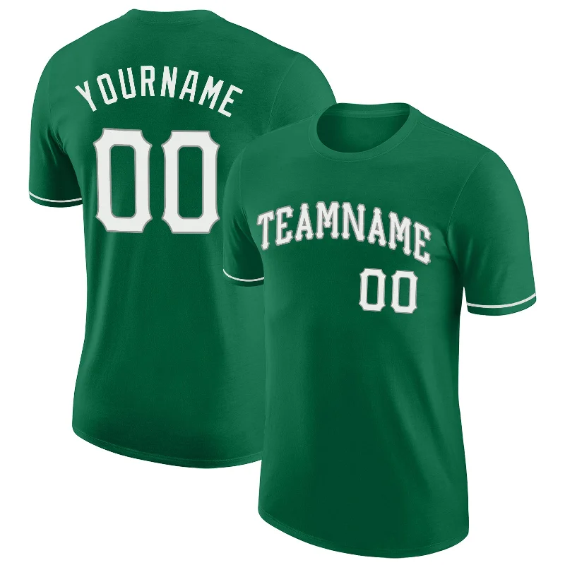 Gender-Neutral Clothing Styles Unbeatable Deals Custom Kelly Green White-Gray Performance T-Shirt