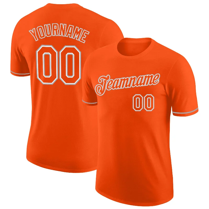 Fashion-Forward Gender-Neutral Outerwear Insane Discount Onslaught Custom Orange Orange-Gray Performance T-Shirt Fashion-Forward Gender-Neutral Outerwear Insane Discount Onslaught Custom Orange Orange-Gray Performance T-Shirt