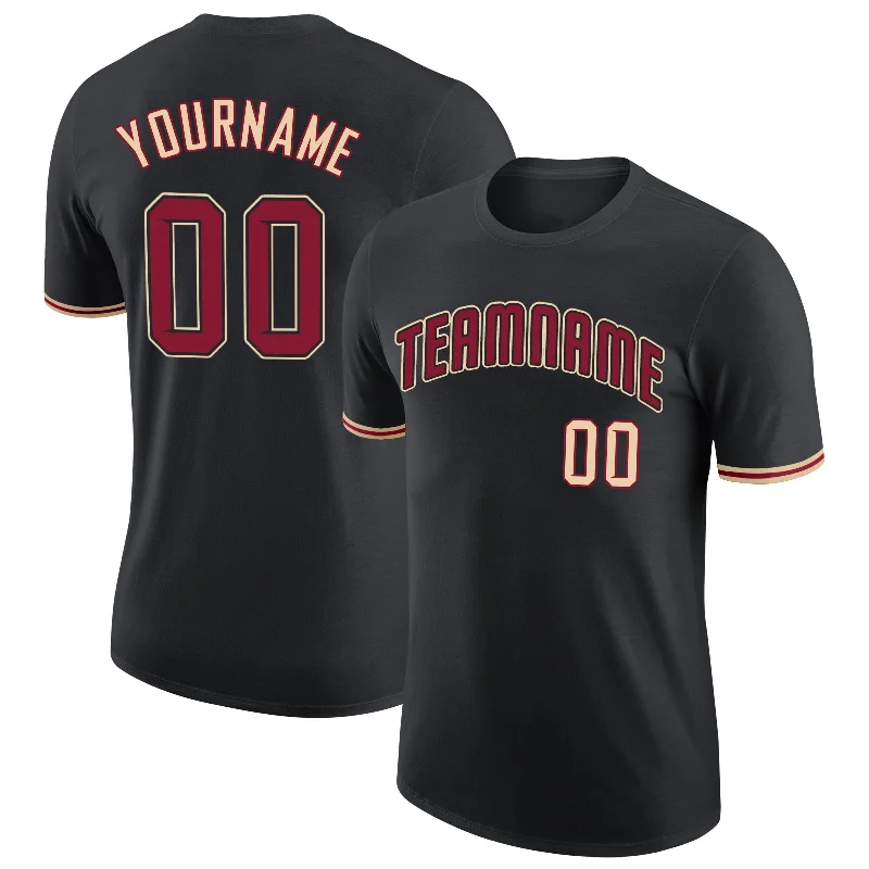 Soft And Breathable Unisex Loungewear Crazy Price Slashing Custom Black Crimson-City Cream Performance T-Shirt Soft And Breathable Unisex Loungewear Crazy Price Slashing Custom Black Crimson-City Cream Performance T-Shirt