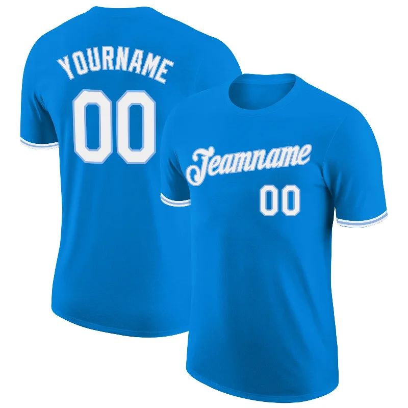 Soft And Breathable Unisex Loungewear Sophisticated Style Offers Custom Blue White-Light Blue Performance T-Shirt Soft And Breathable Unisex Loungewear Sophisticated Style Offers Custom Blue White-Light Blue Performance T-Shirt