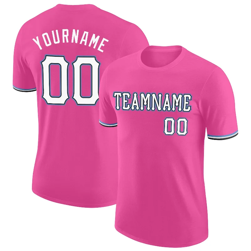 Lightweight And Breathable Unisex Wear Fashionable Comfort Promotions Custom Pink White-Light Blue Performance T-Shirt Lightweight And Breathable Unisex Wear Fashionable Comfort Promotions Custom Pink White-Light Blue Performance T-Shirt