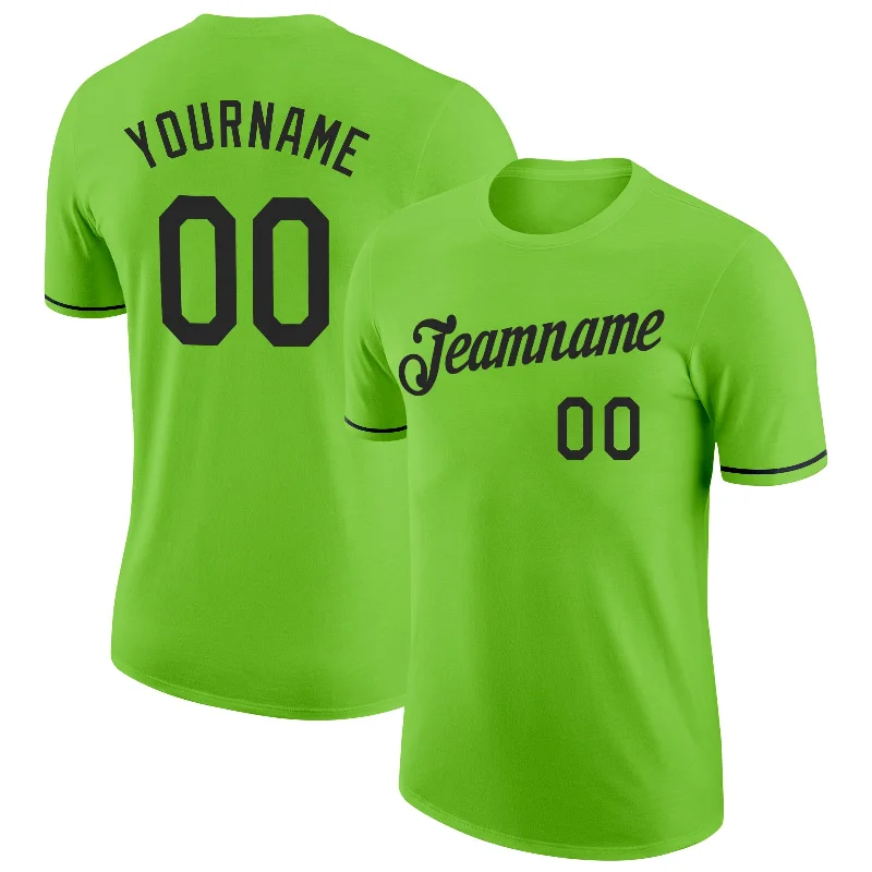 Modern Unisex Wardrobe Staples Snag Fabulous Fashion Bargains Custom Neon Green Black Performance T-Shirt Modern Unisex Wardrobe Staples Snag Fabulous Fashion Bargains Custom Neon Green Black Performance T-Shirt