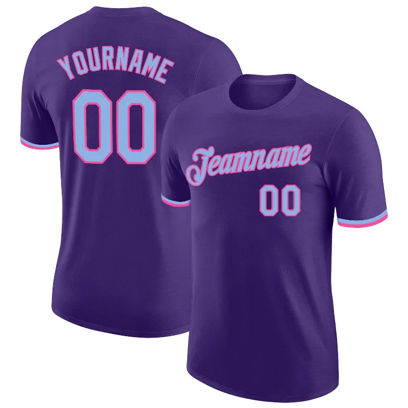 Comfortable Gender-Free Fashion Choices Insane Discount Onslaught Custom Purple Light Blue-Pink Performance T-Shirt