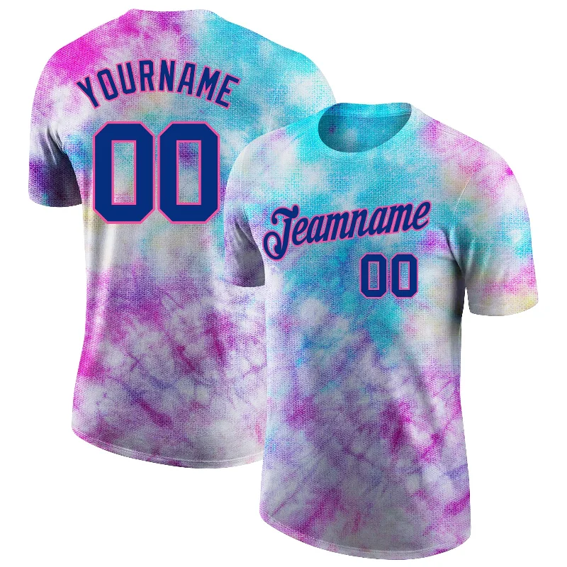 Trendy Unisex Streetwear Fashion Premium Style Offers Custom Tie Dye Royal-Pink 3D Performance T-Shirt Trendy Unisex Streetwear Fashion Premium Style Offers Custom Tie Dye Royal-Pink 3D Performance T-Shirt