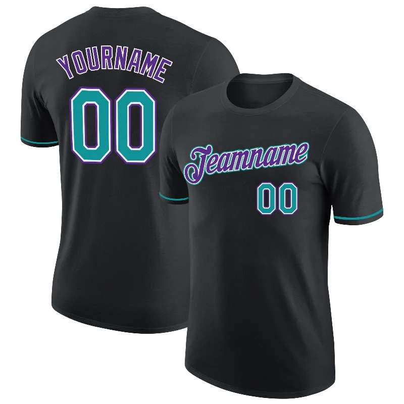 Urban Unisex Fashion Outfits Casual Yet Chic Sales Custom Black Teal-Purple Performance T-Shirt Urban Unisex Fashion Outfits Casual Yet Chic Sales Custom Black Teal-Purple Performance T-Shirt