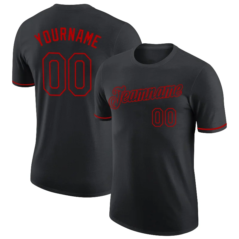 Functional And Stylish Unisex Wear Fashion-Forward Custom Black Red Performance T-Shirt Functional And Stylish Unisex Wear Fashion-Forward Custom Black Red Performance T-Shirt