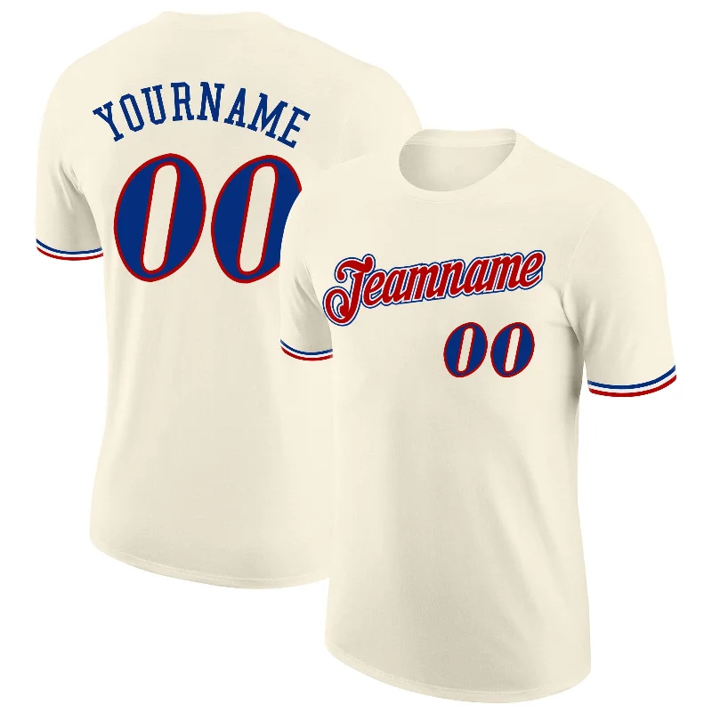 Fashion-Forward Gender-Neutral Outfit Ideas Ends Soon Custom Cream Royal-Red Performance T-Shirt