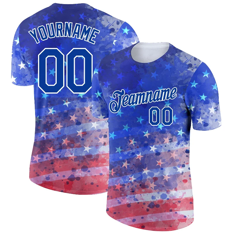 Versatile Clothing For All Genders Stay Ahead In Style Custom Royal Red-White 3D American Flag Patriotic Performance T-Shirt