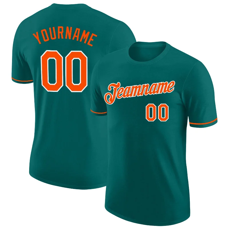 Fashion-Forward Unisex Apparel Limited Edition Custom Aqua Orange-White Performance T-Shirt