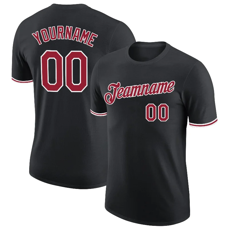 Versatile Gender-Free Wardrobe Essentials The Good Stuff Custom Black Cardinal-White Performance T-Shirt Versatile Gender-Free Wardrobe Essentials The Good Stuff Custom Black Cardinal-White Performance T-Shirt