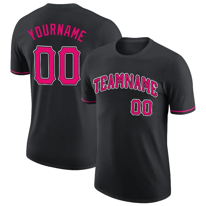 Modern Unisex Wardrobe Staples Dive Into Trendy Styles Custom Black Pink-White Performance T-Shirt