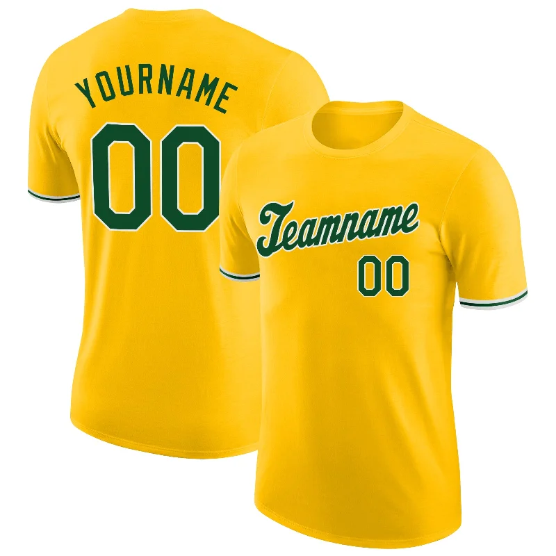 High-Quality Unisex Basics For All Occasions New Season Fashion Preview Sale Custom Gold Green-White Performance T-Shirt