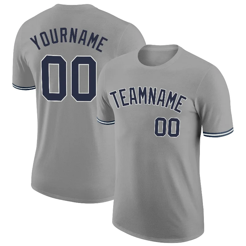 High-Quality Unisex Basics For Everyday Wear Stylish Looks Custom Gray Navy-White Performance T-Shirt High-Quality Unisex Basics For Everyday Wear Stylish Looks Custom Gray Navy-White Performance T-Shirt