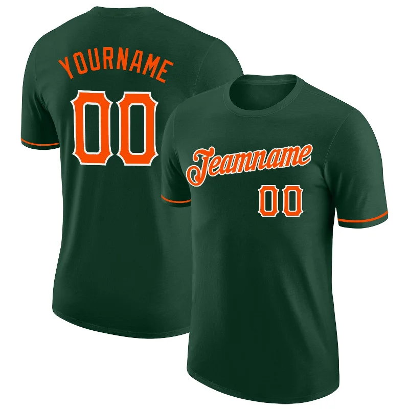 Modern Unisex Wardrobe Staples Elegant Fashion Offers Custom Green Orange-White Performance T-Shirt Modern Unisex Wardrobe Staples Elegant Fashion Offers Custom Green Orange-White Performance T-Shirt