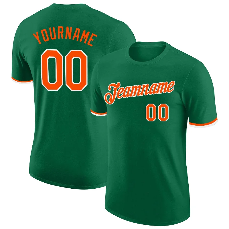 Stylish Unisex Outfit Ideas Chic And Edgy Custom Kelly Green Orange-White Performance T-Shirt Stylish Unisex Outfit Ideas Chic And Edgy Custom Kelly Green Orange-White Performance T-Shirt