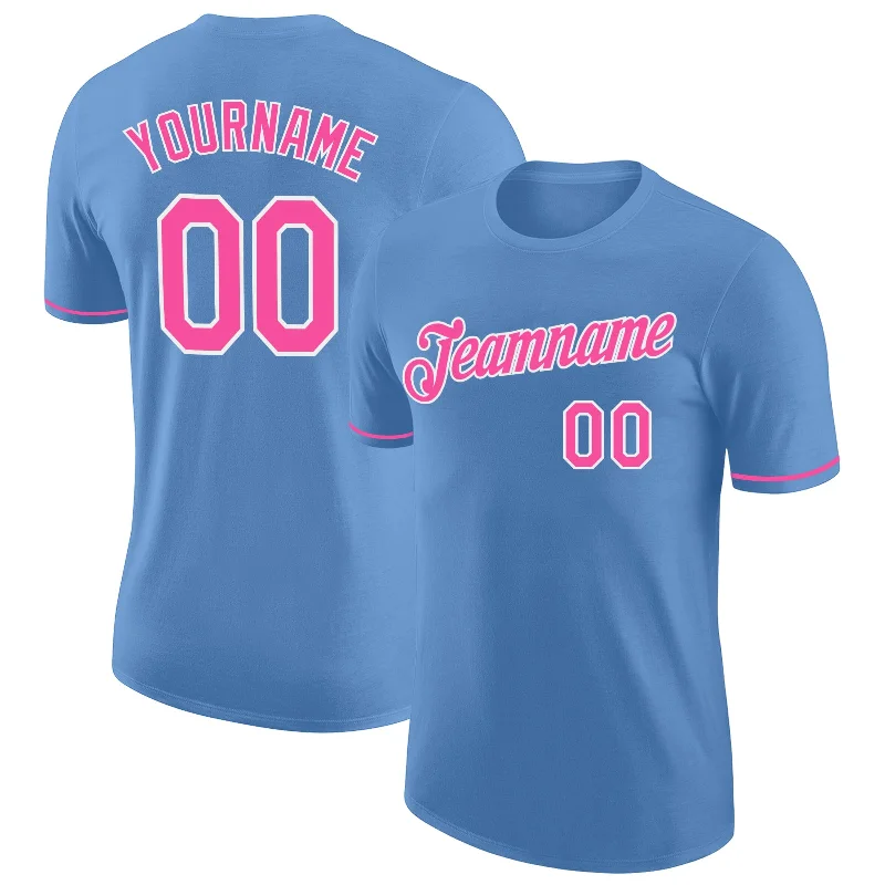 Minimalist Unisex Wardrobe Must-Haves Laid-Back Fashion Offers Custom Light Blue Pink-White Performance T-Shirt Minimalist Unisex Wardrobe Must-Haves Laid-Back Fashion Offers Custom Light Blue Pink-White Performance T-Shirt