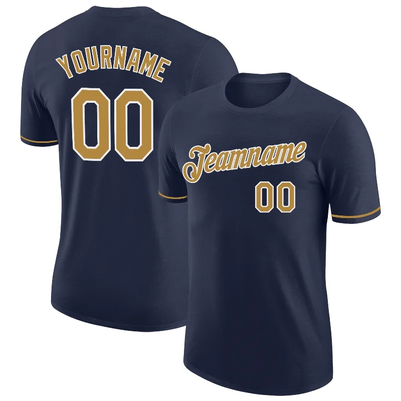 High-Quality Unisex Basics For Everyday Wear Exclusive Discounts Custom Navy Old Gold-White Performance T-Shirt High-Quality Unisex Basics For Everyday Wear Exclusive Discounts Custom Navy Old Gold-White Performance T-Shirt