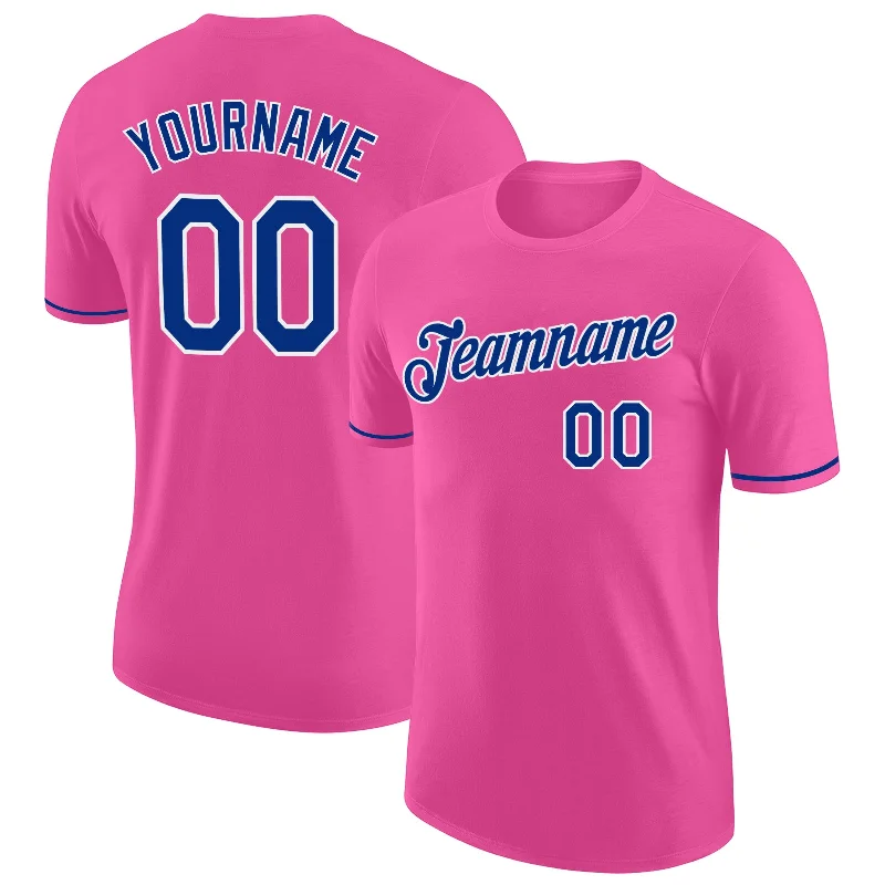 Relaxed-Fit Unisex Clothing Options Best-Sellers Custom Pink Royal-White Performance T-Shirt