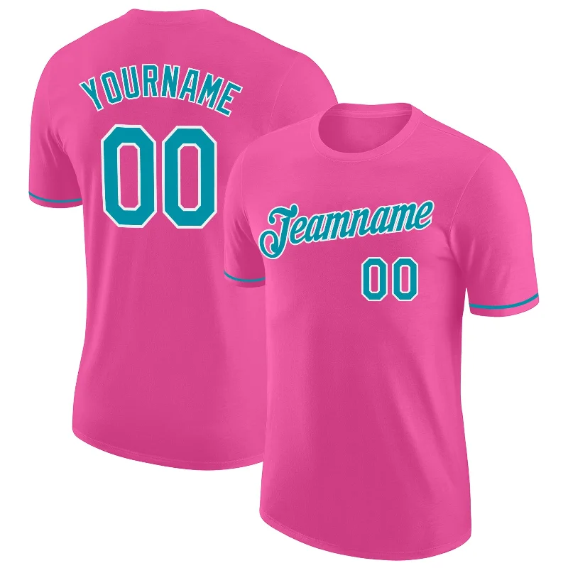 Minimalist Unisex Fashion Essentials Effortless Style, Endless Impact Custom Pink Teal-White Performance T-Shirt Minimalist Unisex Fashion Essentials Effortless Style, Endless Impact Custom Pink Teal-White Performance T-Shirt