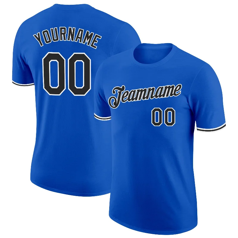Elegant And Minimal Gender-Free Clothing Clearance Sale, All Cheap Custom Thunder Blue Black-White Performance T-Shirt