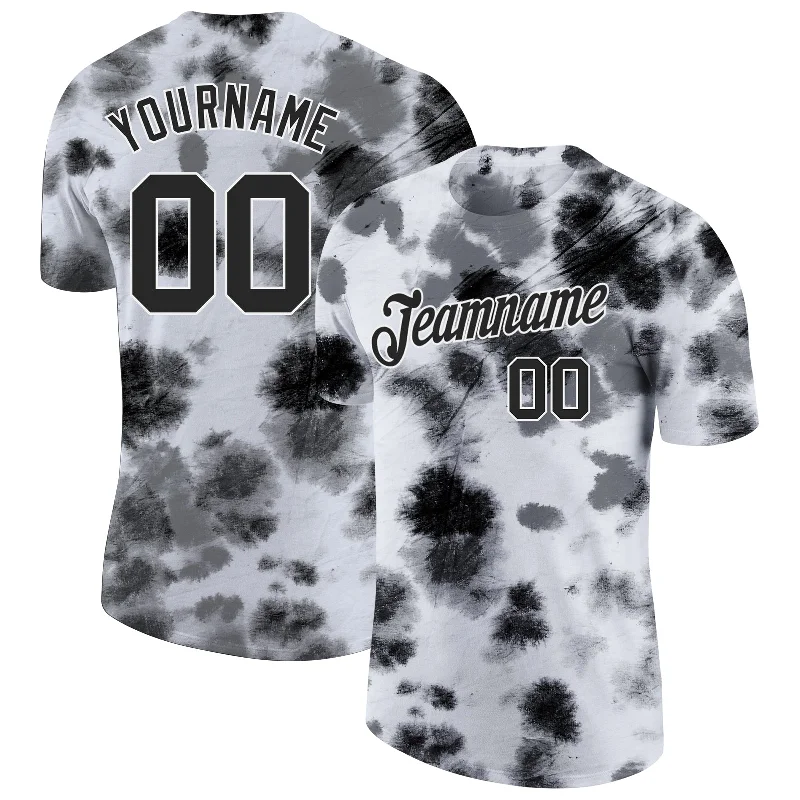 Gender-Neutral Fashion For Everyday Style Limited Time Deal Custom Tie Dye Black-White 3D Steel Performance T-Shirt Gender-Neutral Fashion For Everyday Style Limited Time Deal Custom Tie Dye Black-White 3D Steel Performance T-Shirt