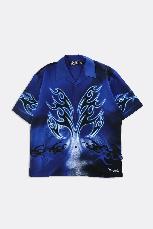 Versatile And Stylish Unisex Apparel Polished Style Deals Deadstock Dragonfly Blue Tribal Camp Shirt - M, XXL Versatile And Stylish Unisex Apparel Polished Style Deals Deadstock Dragonfly Blue Tribal Camp Shirt - M, XXL