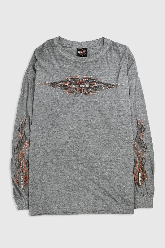 Unisex Everyday Fashion Essentials Hot Items Vintage Harley Long Sleeve Tee
