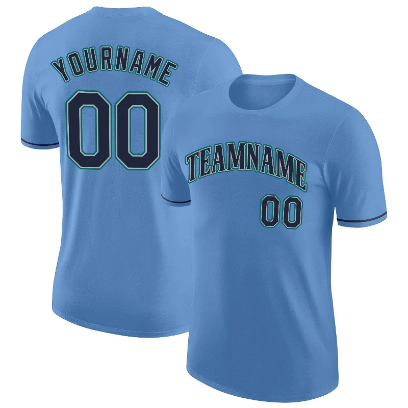 Fashion-Forward Unisex Apparel Huge Price Cut Custom Light Blue Navy-Aqua Performance T-Shirt