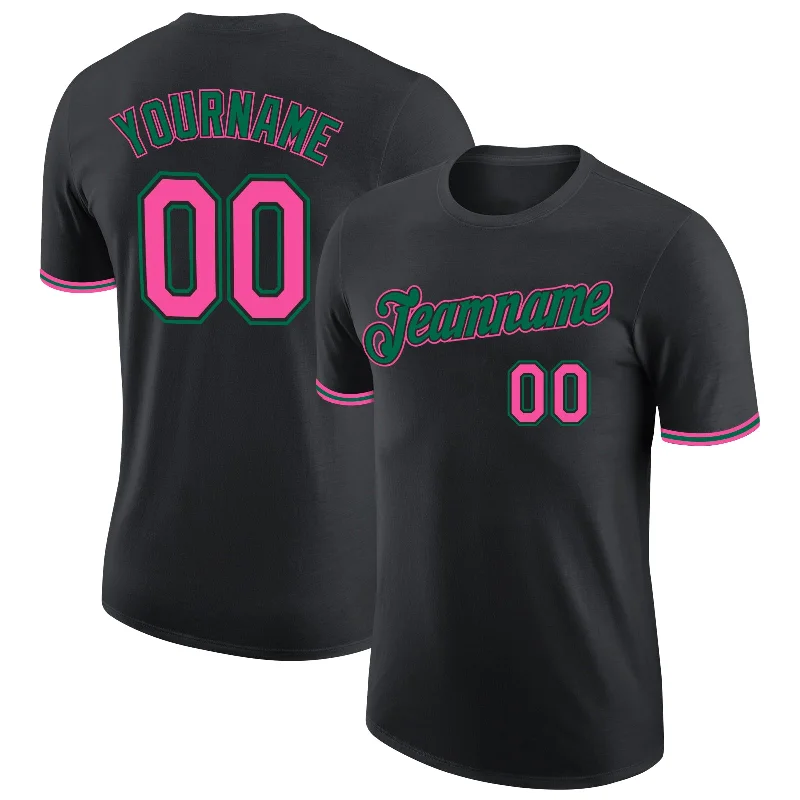 Sleek And Contemporary Gender-Free Outfits Massive Selection Sale Custom Black Pink-Kelly Green Performance T-Shirt