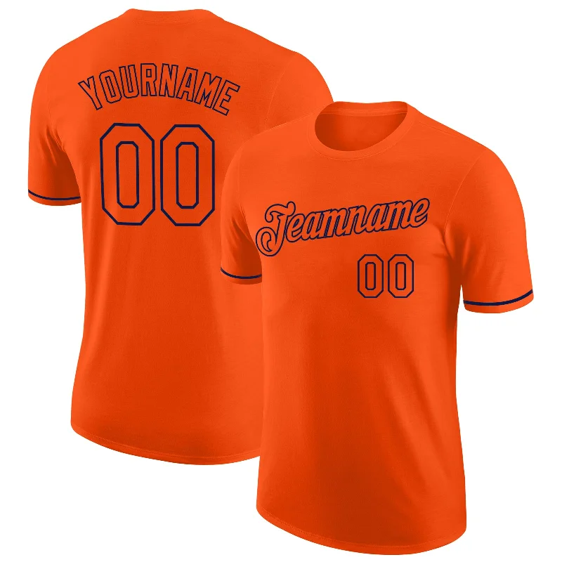 Urban-Inspired Unisex Fashion Trends Boutique Styles Custom Orange Orange-Navy Performance T-Shirt