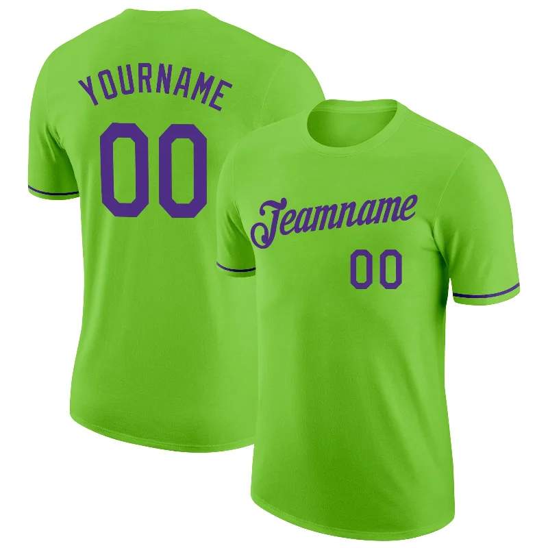 Urban-Inspired Unisex Fashion Trends Fashion Deal Custom Neon Green Purple Performance T-Shirt