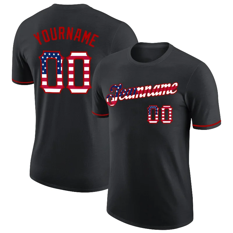 Gender-Neutral Clothing Styles Stupidly Low Prices Custom Black USA Flag-Red Performance T-Shirt