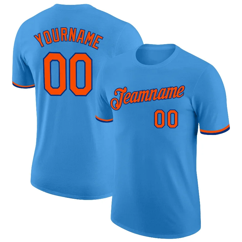 Functional And Stylish Unisex Outerwear Luxe Style Discounts Custom Powder Blue Orange-Royal Performance T-Shirt