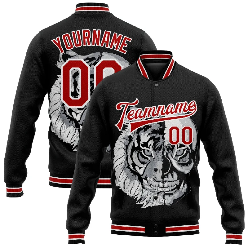 Fashion-Forward Gender-Neutral Outfit Ideas Hurry Before It'S Gone Custom Black Red-White Skull Fashion 3D Bomber Full-Snap Varsity Letterman Jacket Fashion-Forward Gender-Neutral Outfit Ideas Hurry Before It'S Gone Custom Black Red-White Skull Fashion 3D Bomber Full-Snap Varsity Letterman Jacket