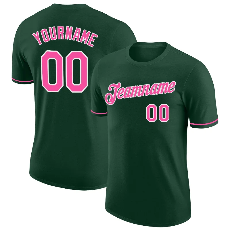 Bold And Trendy Gender-Neutral Outfits Limited Time Special Offer Custom Green Pink-White Performance T-Shirt