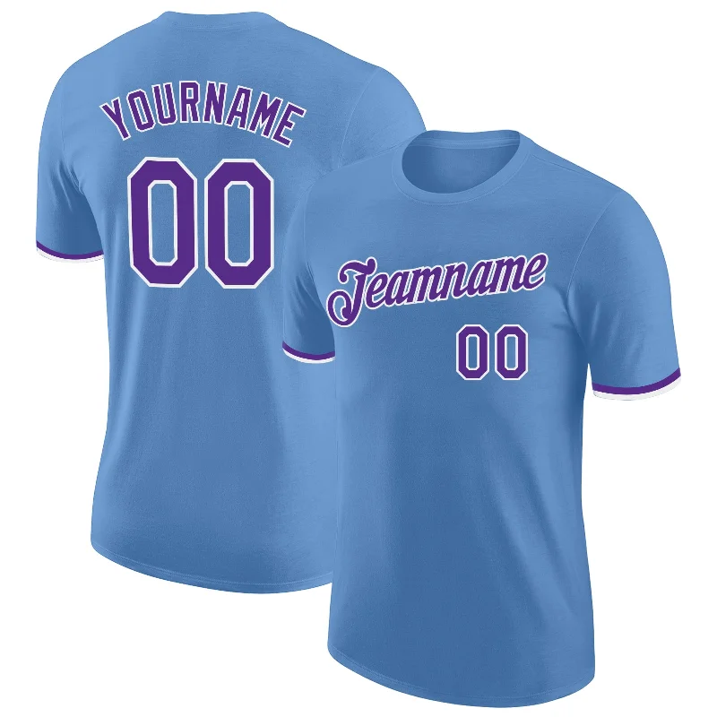 Bold And Trendy Gender-Neutral Outfits Top Brand Discounts Custom Light Blue Purple-White Performance T-Shirt