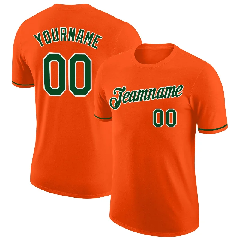 Minimalist Unisex Fashion Essentials Stylish Savings Custom Orange Green-White Performance T-Shirt