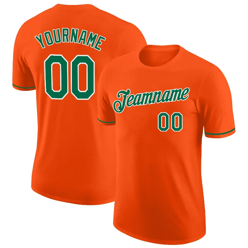 Classic Unisex Fashion Looks Fashion Forward Femininity Custom Orange Kelly Green-White Performance T-Shirt