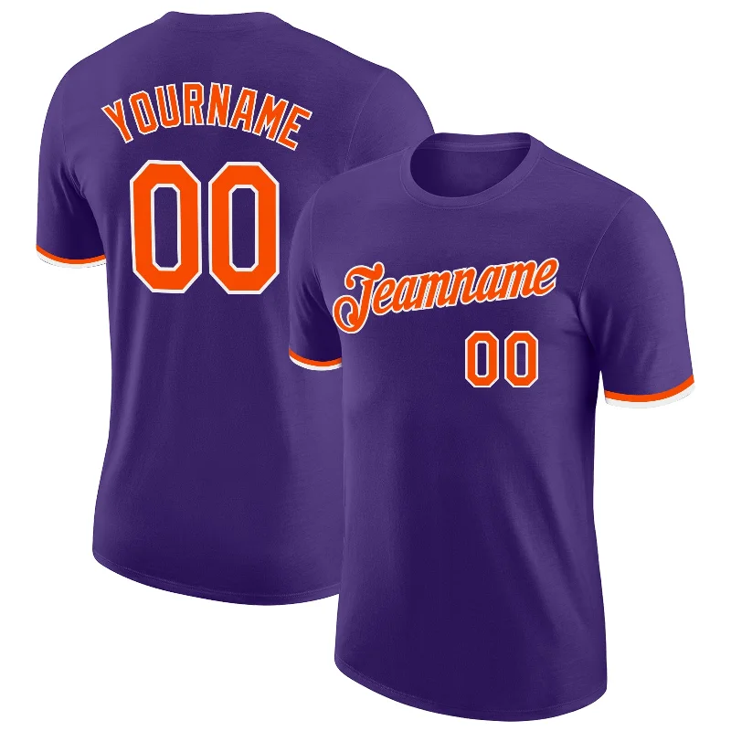 Elegant And Minimal Gender-Free Clothing Fall Sale, Prices Drop Custom Purple Orange-White Performance T-Shirt