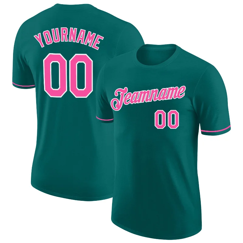 Fashion-Forward Unisex Apparel Exclusive Sale Custom Teal Pink-White Performance T-Shirt