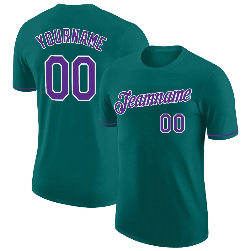 Versatile Gender-Free Wardrobe Essentials Weekend Exclusive Custom Teal Purple-White Performance T-Shirt