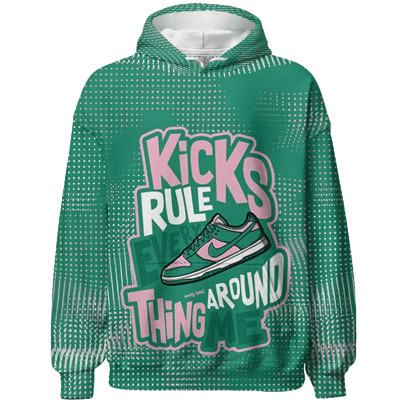 Versatile Clothing For All Genders Shop Sale Items NastyJamz Dunk Pink Malachite Medium Soft Low Sail Hoodie Match Kicks Rule All-Over Print