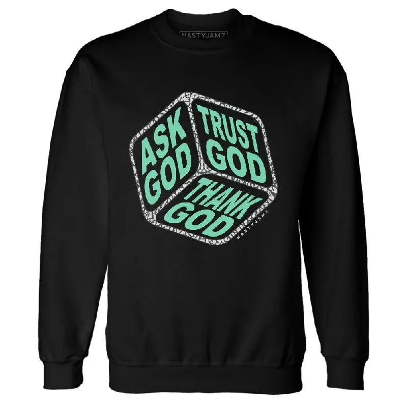 Urban-Inspired Unisex Fashion Trends New Season Fashion Preview Green Glow 3s NastyJamz Sweatshirt Match Trust God