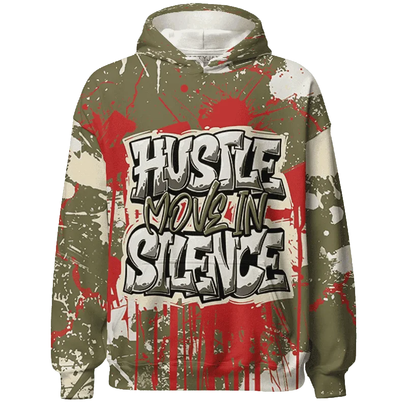 Comfortable Unisex Streetwear Quick Grab Deals NastyJamz Medium Olive 1s Hoodie Match Hustle Move In Silence All-Over Print