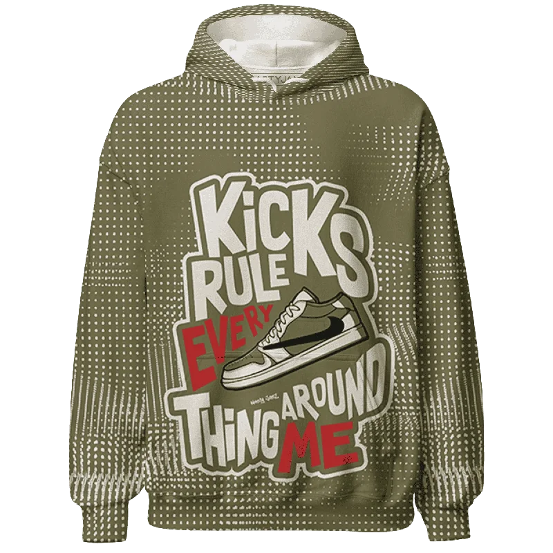 Versatile And Stylish Unisex Apparel Elevated Casual Discounts NastyJamz Medium Olive 1s Hoodie Match Kicks Rule All-Over Print