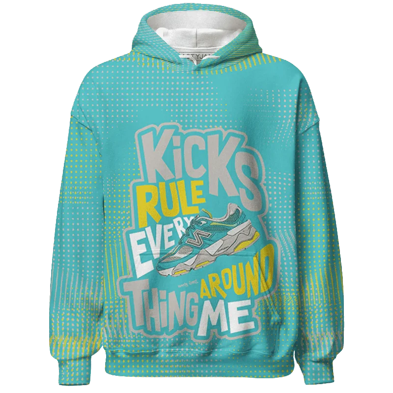 Relaxed-Fit Unisex Fashion For All-Day Comfort Chic & Modern Sales NastyJamz NBL Cyan Burst 9060 Hoodie Match Kicks Rule All-Over Print